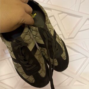 Coach Black and Tan Sneakers with Casual Design